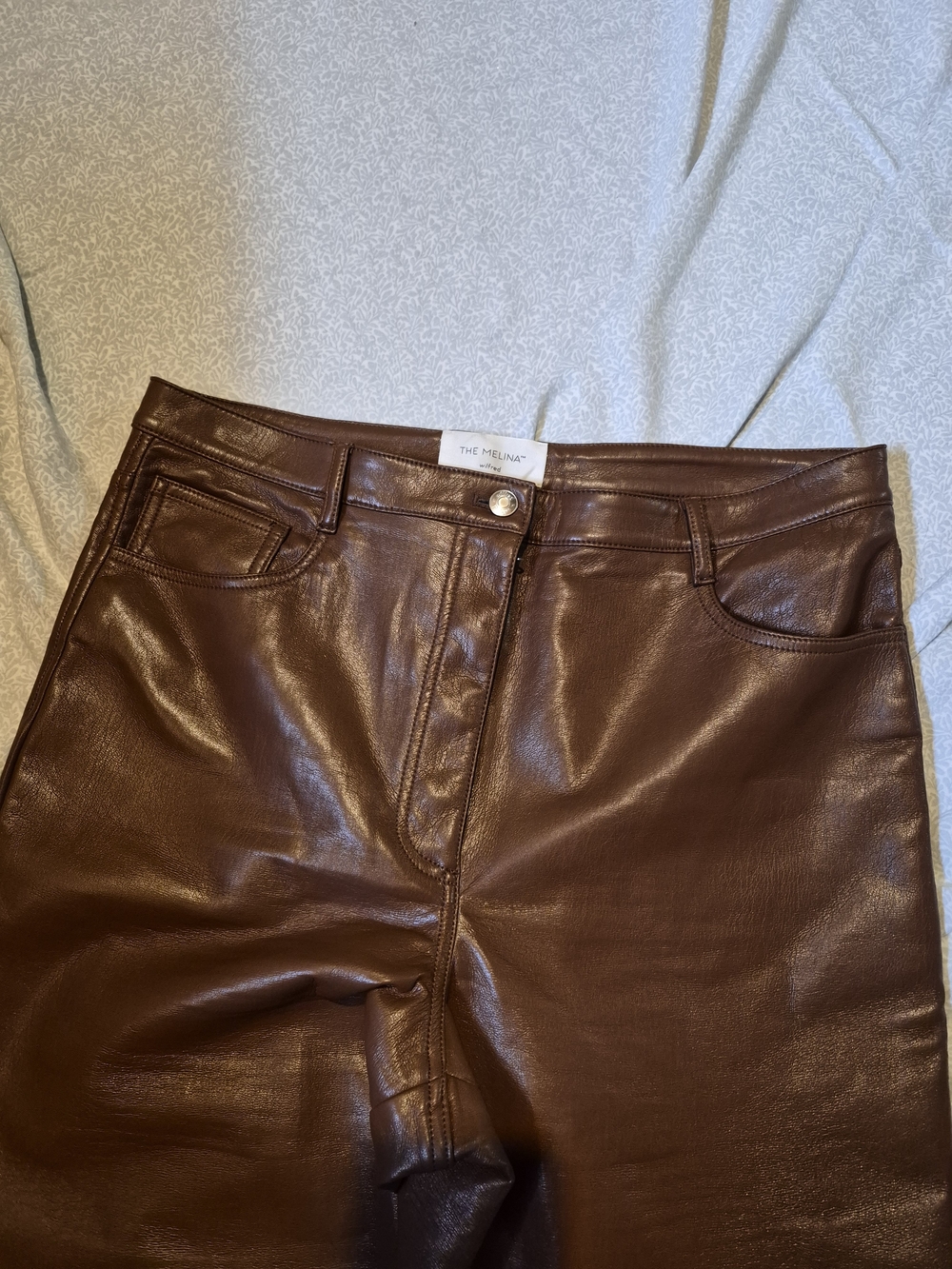 Wilfred Brown Faux Leather Straight-Leg Pants - Picture 2 of 5